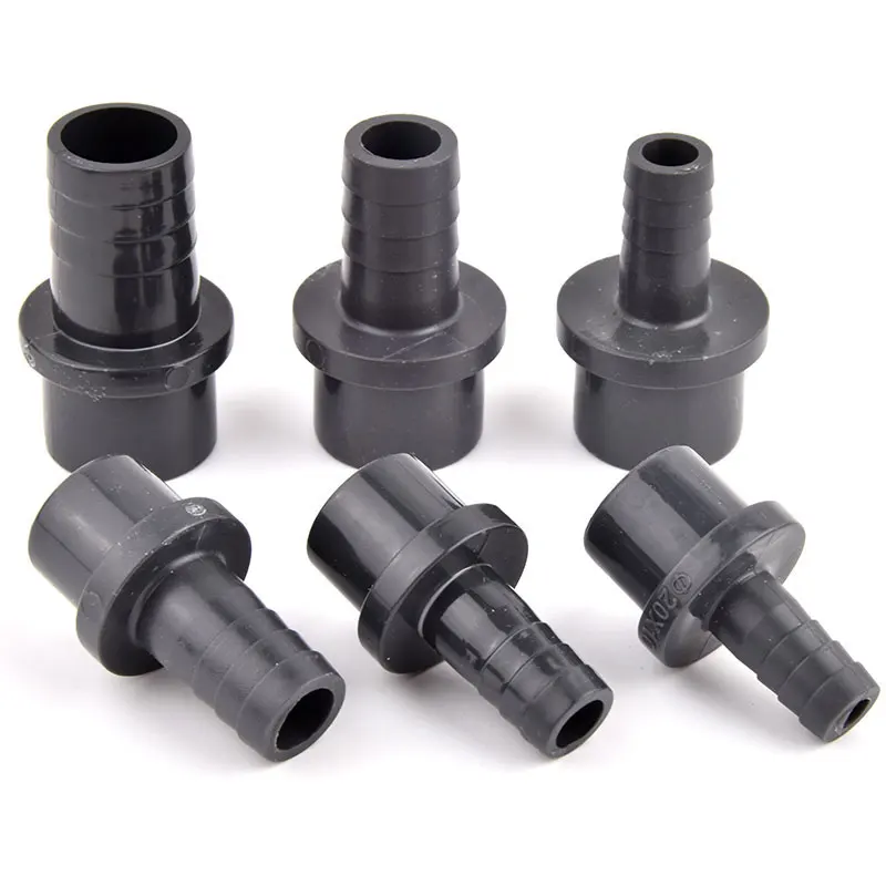 20/25 to 8/10/12/14/16/19/20/25mm Dark Grey PVC Pagoda Connector Garden Irrigation Hose Tube Joint Fish Tank Water Pipe Fittings