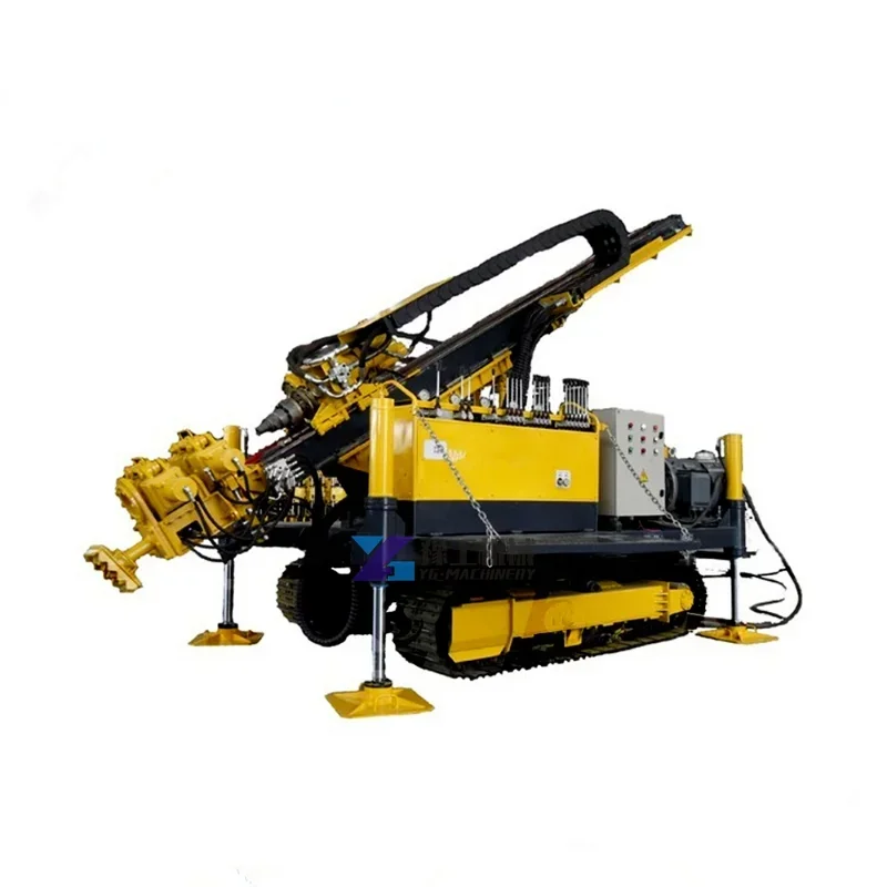 DTH Drilling Rig for Blast Hole Use Work with Portable Screw Air Compressor 25m 50m Depth Hydraulic Mine Drilling Rig