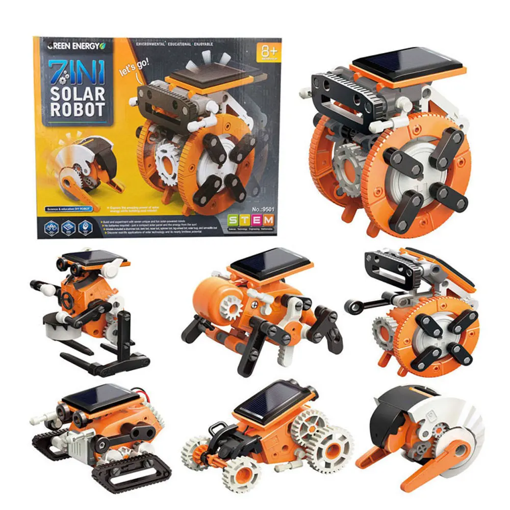 DIY Assembled Toys 7-in-1 Self Installing Solar Robot Toy Creative Science Solar Powered STEM Building Sets Kids Gift VG222