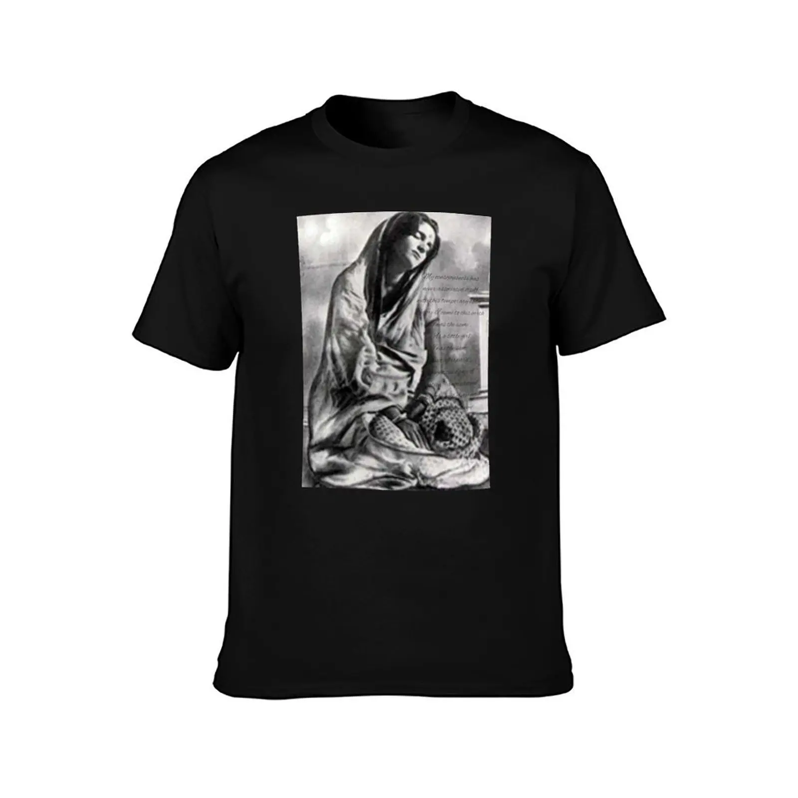 My consciousness has never associated itself with this temporary body Anandamayi Ma T-Shirt Basic Simple Casual Short Sleeve Tee