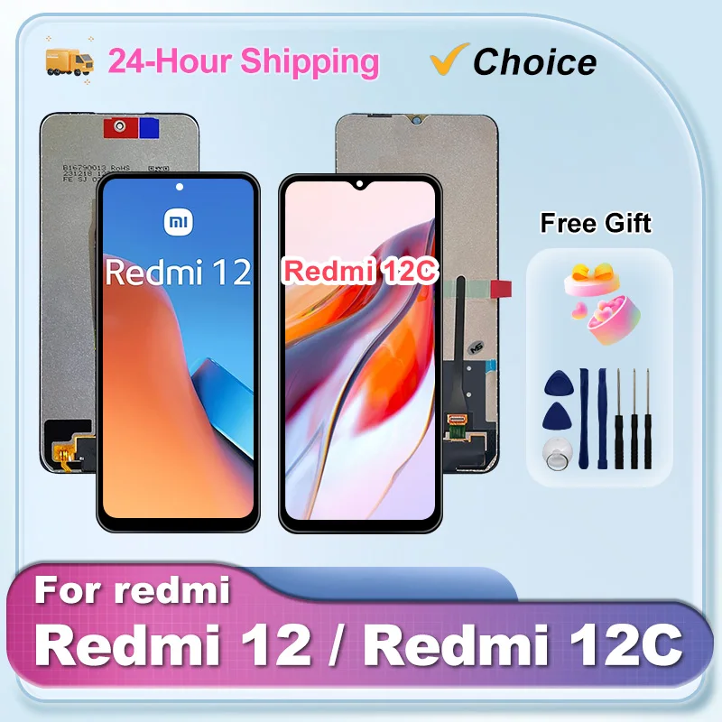 Für Xiaomi Redmi 12C LCD Display 22120RN86I Touchscreen Digitizer Montage Für REDMI 12 LCD POCO C55 Display 22120RN86G Teile