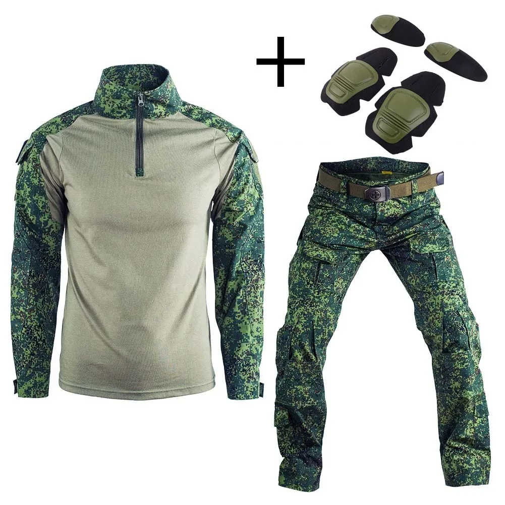 

Men Tactical Uniform Camo Multicam Shirts Cargo Pants Hunting Clothes Camping Training Tops Airsoft Paintball Sets