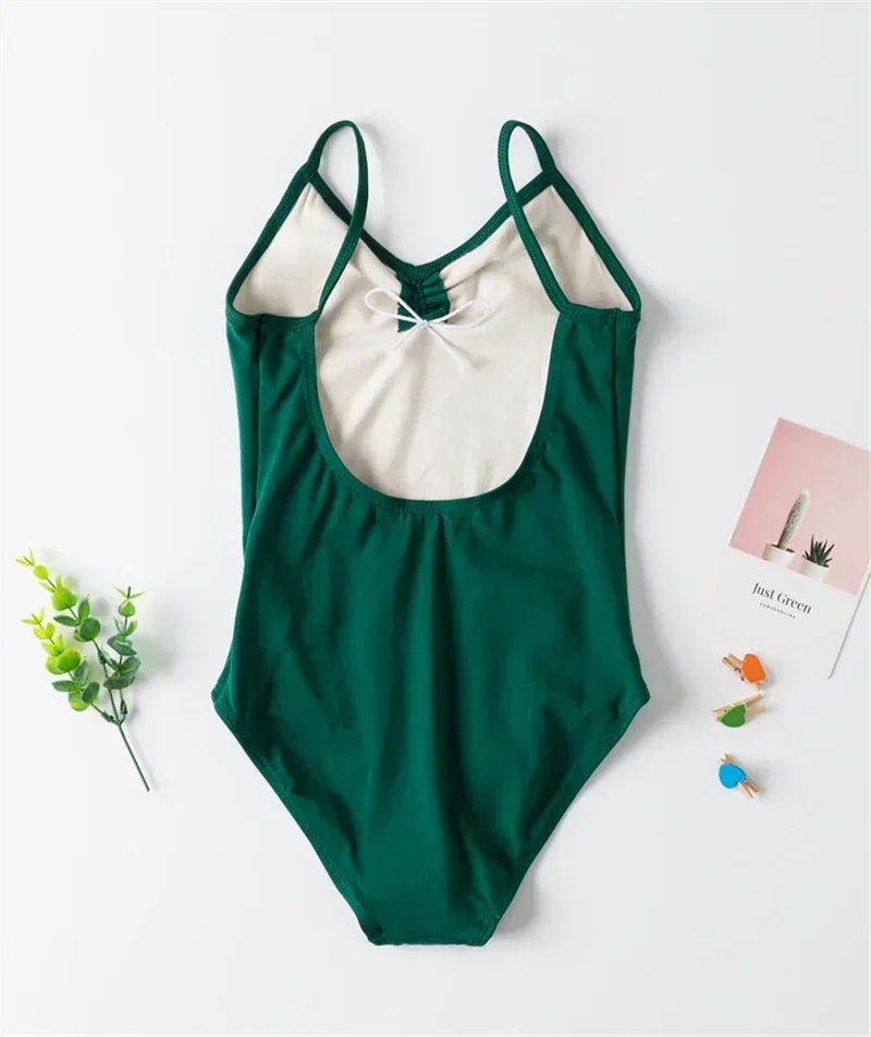 

Hot Sale High Quality Cotton Spandex Ballet Dance Wear Green Black Lined Kids Girls Child Leotards tutu bailarina