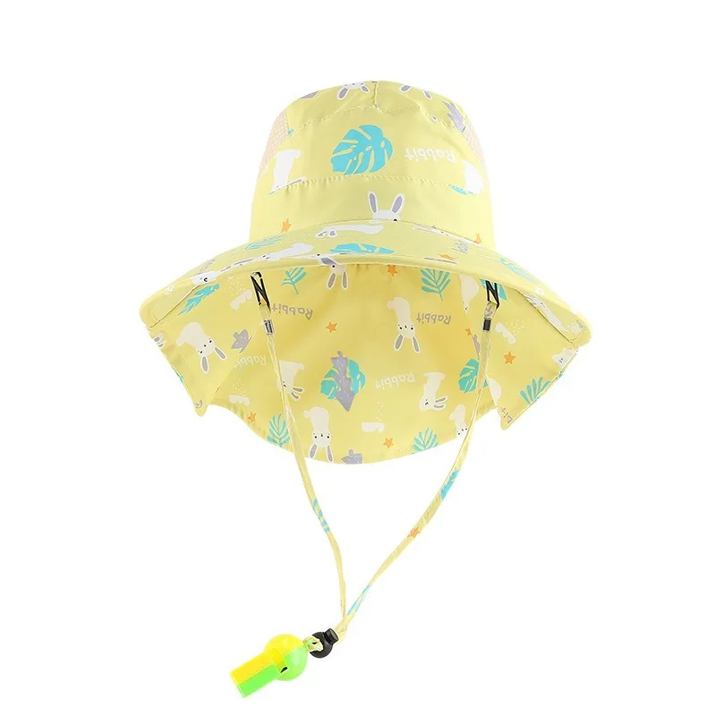 children sun hat UPF 50+ wide brim kids sun protection hats boys girls beach hat with adjustable chin