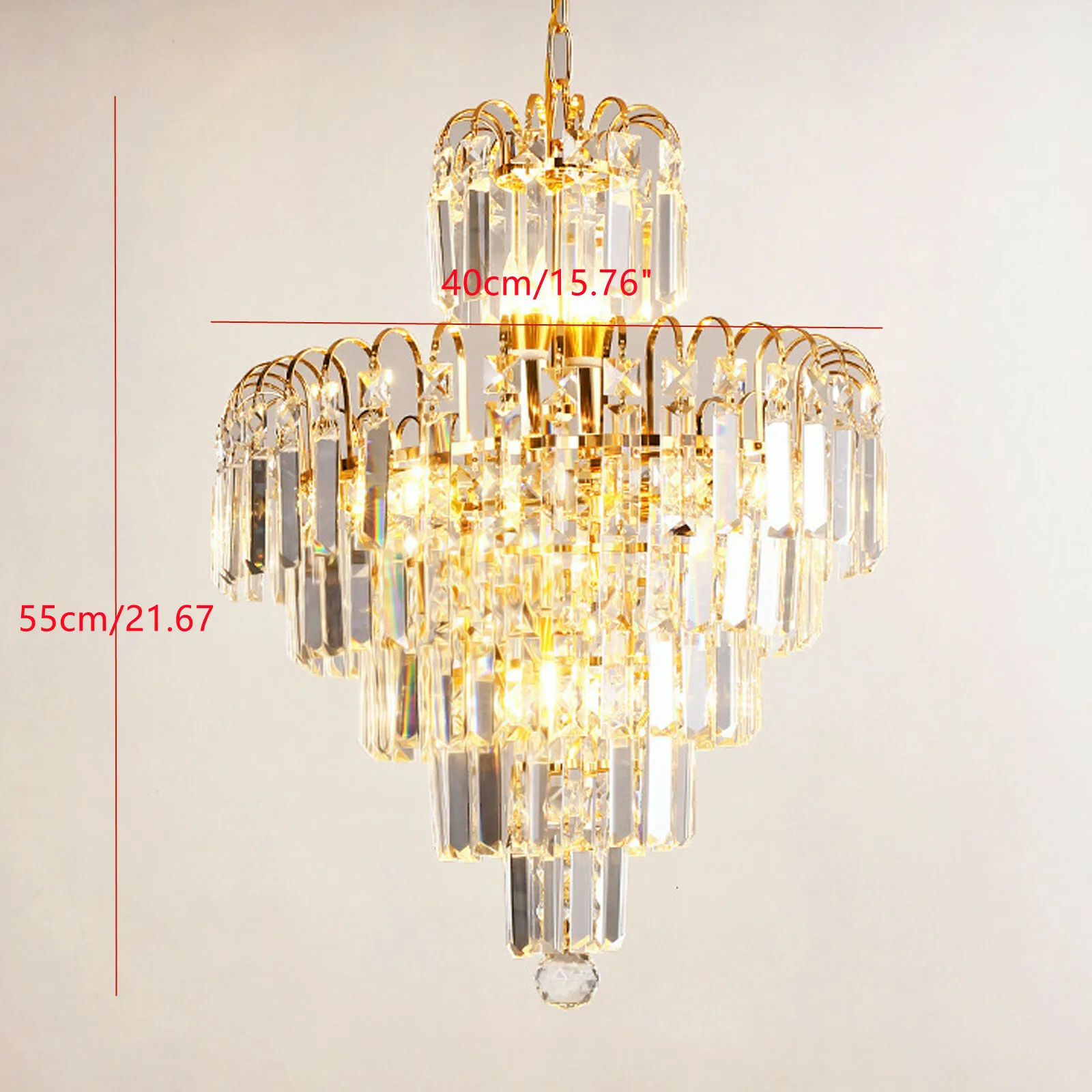 Modern Crystal Chandelier - Elegant Ceiling Light Fixture with Glass Prisms for Dining Room & Entryway  crystal decoration