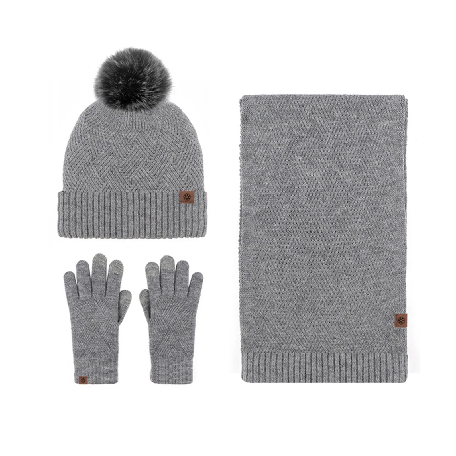 Hat Scarf And Glove Set Women Winter Hats 3 Piece Neck Warmer And Gloves Scarf Hat Gloves Men