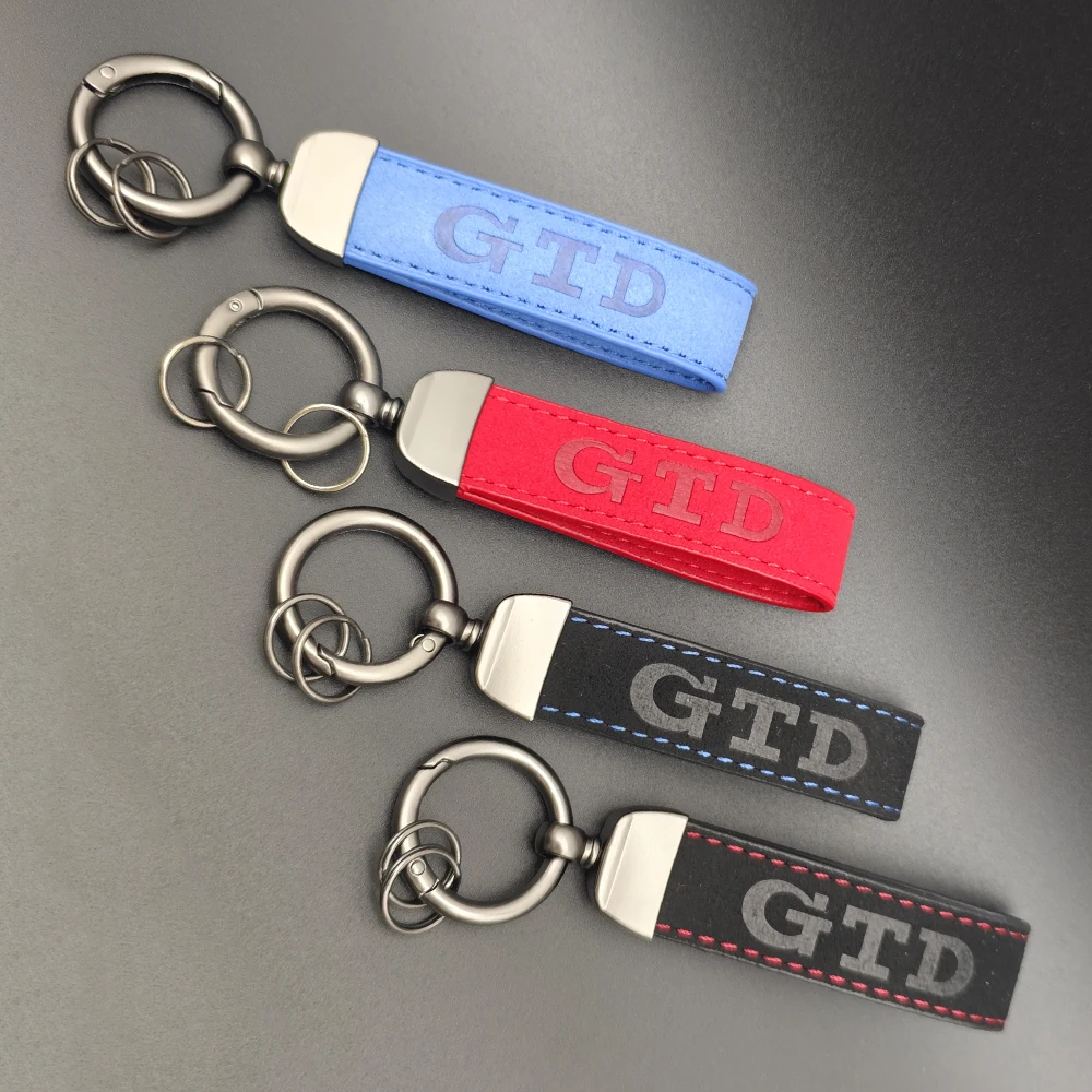 2025 Suede Leather GTD Keyring Man Women Luxury Car Keychain For Volkswagen VW Polo Golf 6 7 8 MK6 MK7 GTD Keychain Accessories