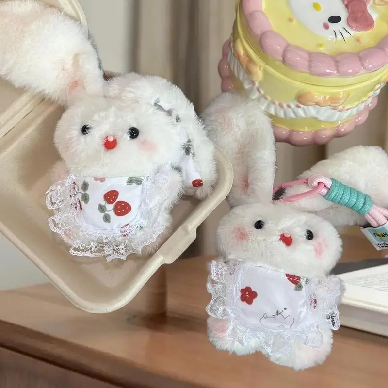 Cartoon Plush Rabbit Doll Toy Keychain Sweet Cute Bag Pendant Decoration Car Keyring For Women Couple Kawaii Gift