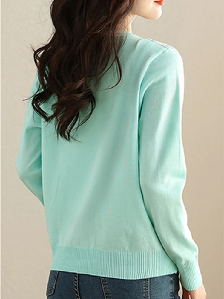 New Casual Soft Knit bottoming shirts Sweater cardigans sweater Tees Basic shirts knitted Tops