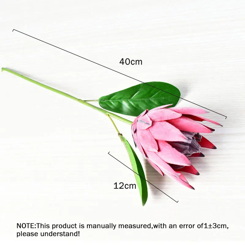 Silk Artificial Flower King Protea DIY Flower Arrangement Fake Emperor Flowers White Home Party Wedding Table Decoration