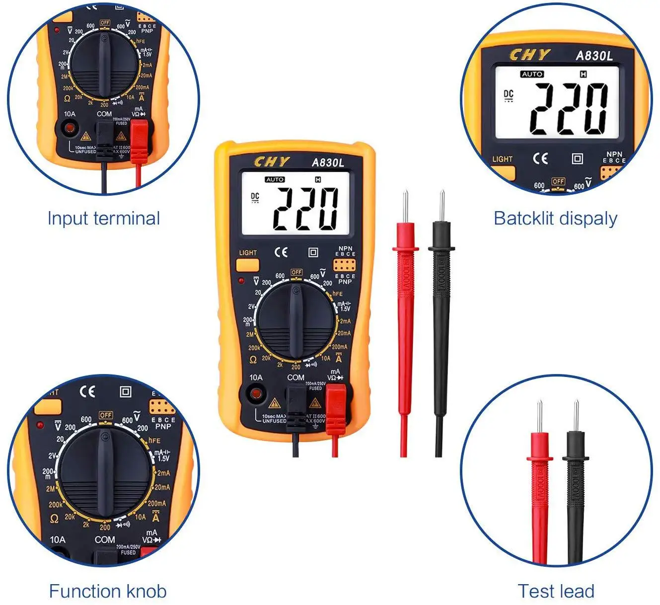 HANDSKIT Soldering Iron Kit Adjustable Temperature 220V 60W LCD Solder Welding Tools Ceramic Heater Station Soldering Tips Set