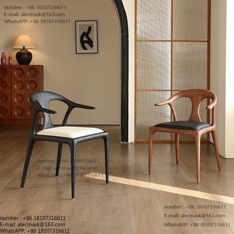 

Duckbill chair vintage style tea master chair French retro 2025 new chair home solid wood restaurant dining