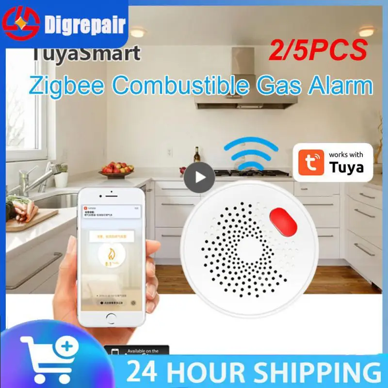 

2/5PCS WiFi/ GAS LPG Leak Sensor Alarm Fire Security Detector Tuya Smart Life APP Control Safety Smart Home Leakage