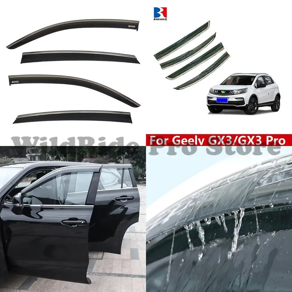 

1 set For CAR WINDOW VISOR WIND DEFLECTOR SUN VISORS RAIN GUARDS WEATHER SHIELDS SIDE VENT DEFLECTORS for 2017 2025 GEELY GX3 PR