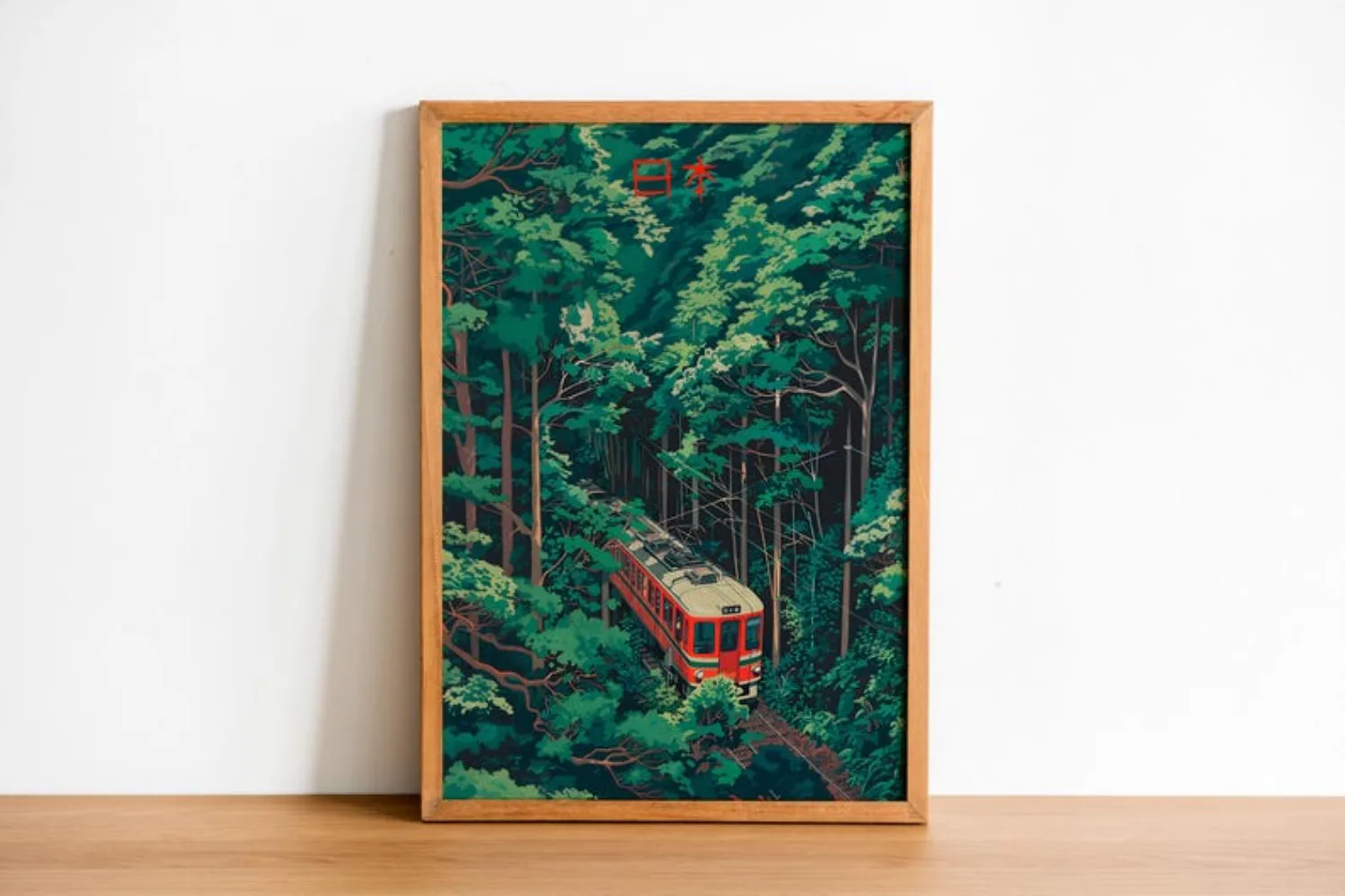 1 Stück rahmenloser Tokio-Zug, Retro-Ästhetik, nostalgischer Vintage-Druck, Kunst für Wohnzimmer, Retro-Dekor, asiatische Kunst, Geschenkidee, Dekor