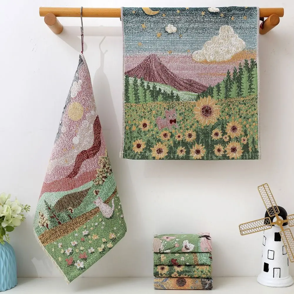 34x40cm Large Hand Towel 4 Layer Cotton Gauze Decorative Kitchen Towel Quick Dry Pure Cotton Dish Cloth Home Restaurant