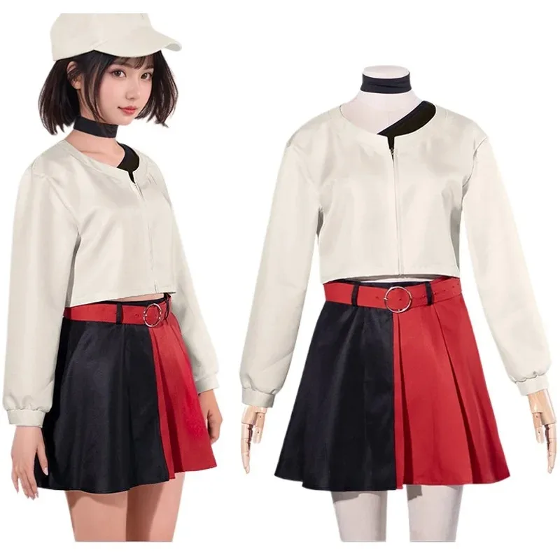 

Anime Eleina Cosplay Costume Splicing Color Pleated JK Skirt Uniform Full Set Halloween Carnival Party Costumes for Women