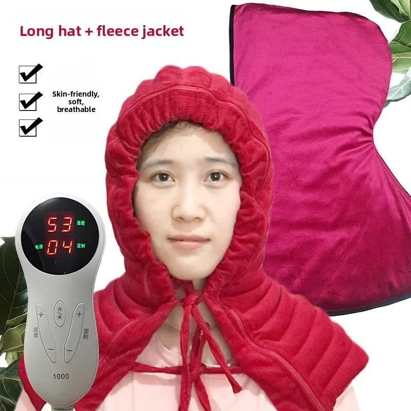 heated-velvet-hot-compress-hat-whole-head-neck-shoulder-coverage-original-point-red-bean-bag-heat-health-care