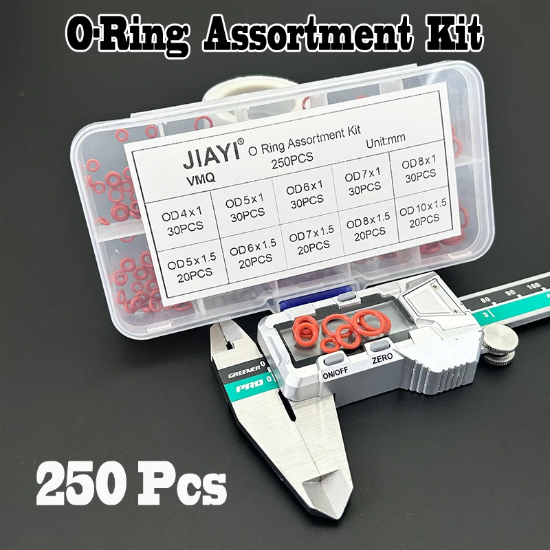 

Ассортимент пищевых силиконовых уплотнительных колец VMQ, 250 шт. для кофеварки/бутылки с водой - термостойкий нетоксичный пищевой контактный сейф