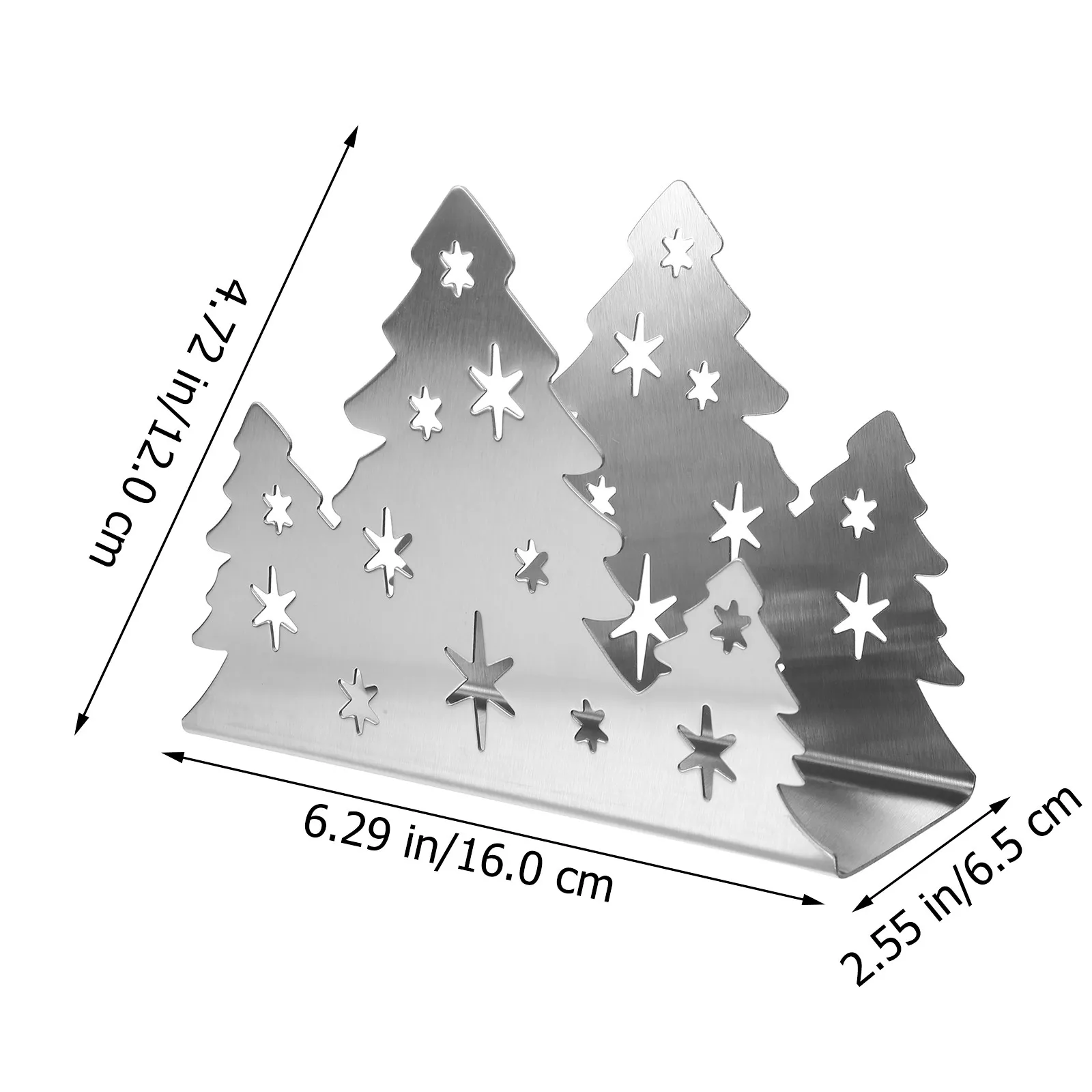 1Pcs Creative Christmas Tree Napkin Holder Stainless Steel Tissue Rack for Living Room Bedroom Toilet Coffee Shop Desktop Paper