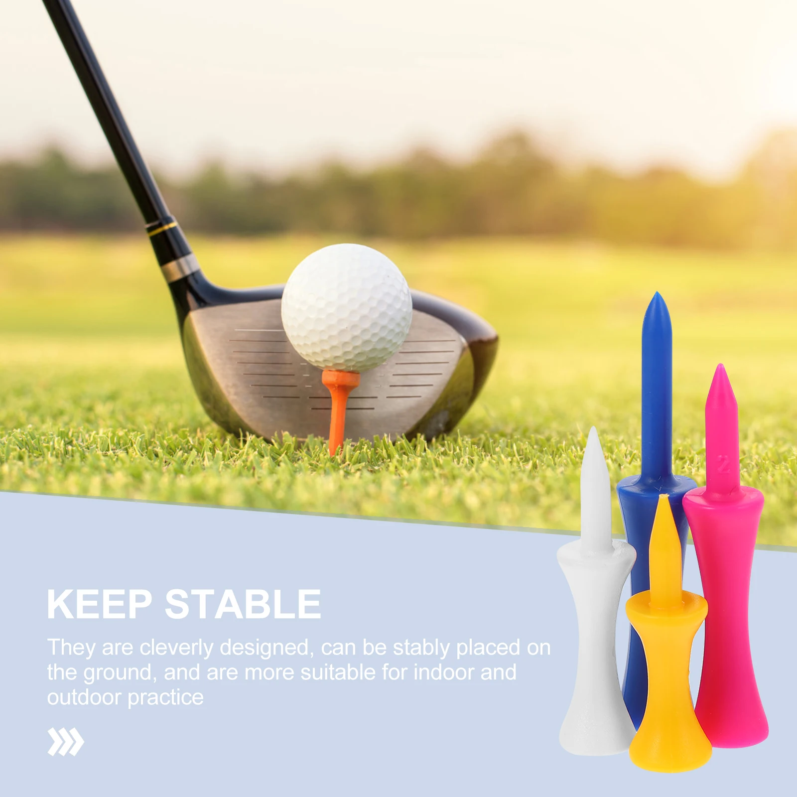 

40pcs Tees Ball Holders Mini Golf Training Accessories Professional Plastic Golfs Holders Golf Supplies Random Color