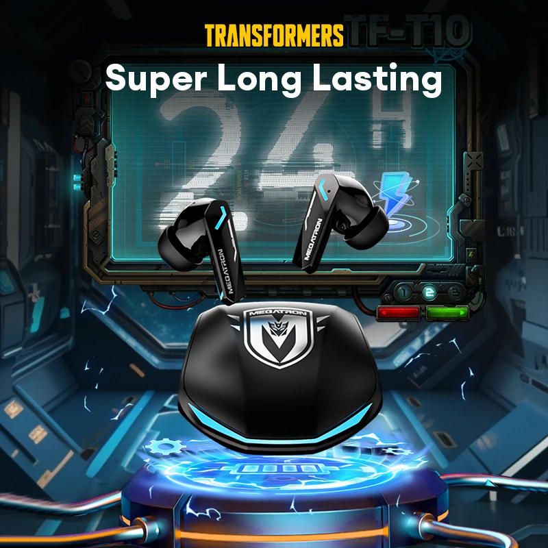 Choice TRANSFORMERS TF-T10 Wireless Earphones Low Latency Noise Reduction Bluetooth 5.4 Headphones Gaming Music Gamer Earbuds