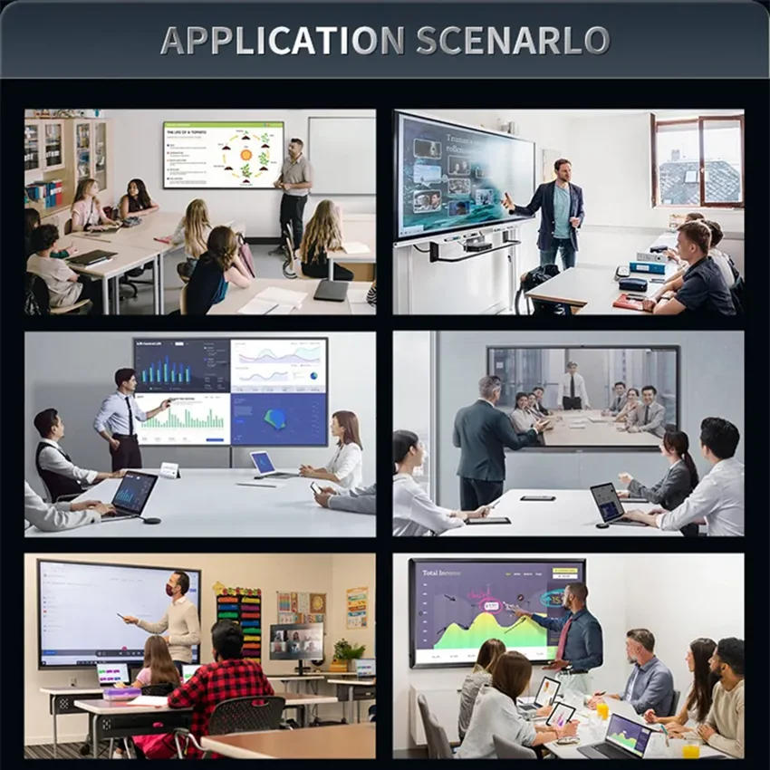 الجملة 55 65 75 86 بوصة LCD تعمل باللمس الكل في واحد PC OPS التدريس الفصول الدراسية السبورة الإلكترونية لوحة مسطحة تفاعلية #5