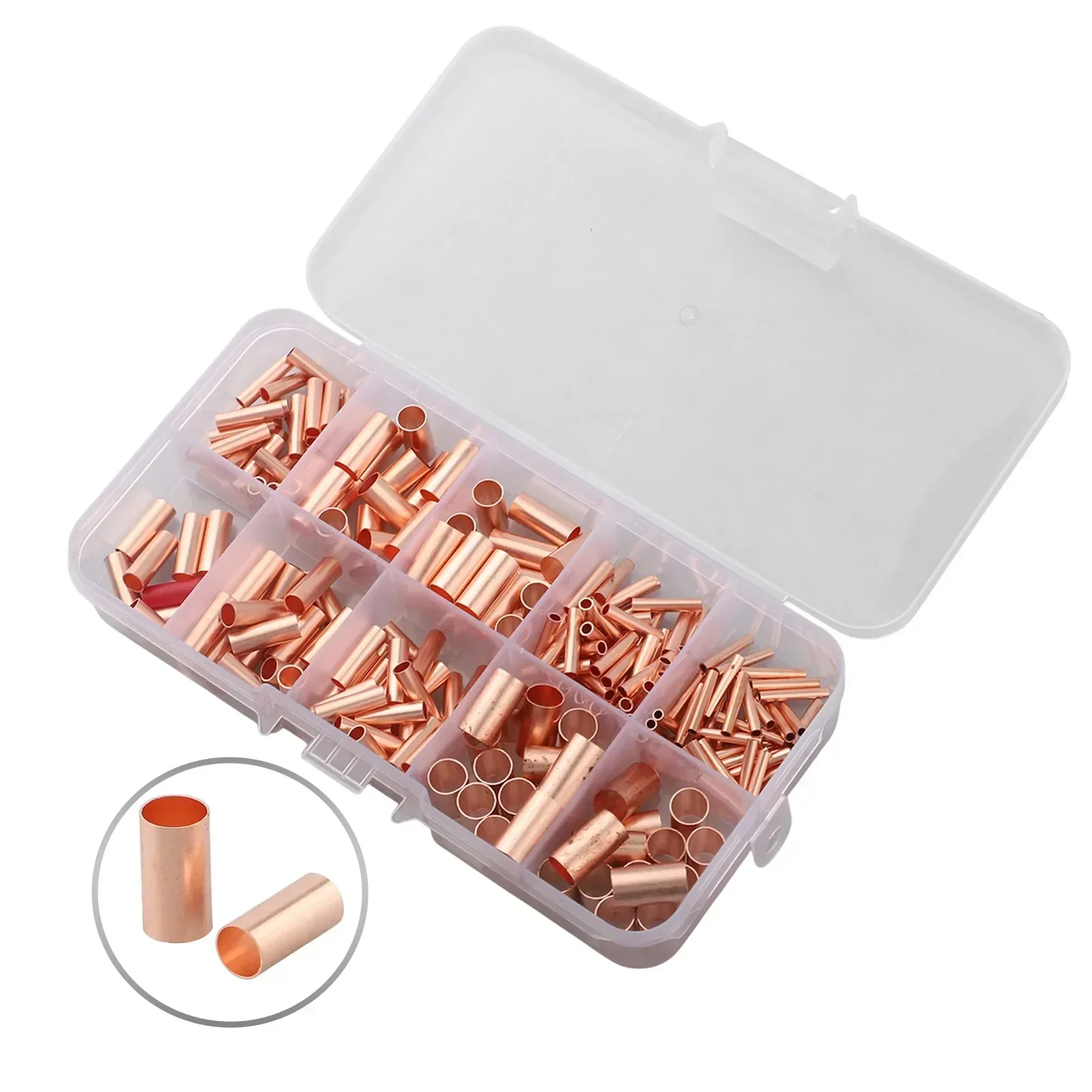 Copper Crimp Connectors Collection A Total of 250 Pieces Across Seven Common Sizes for Diverse Wiring Applications