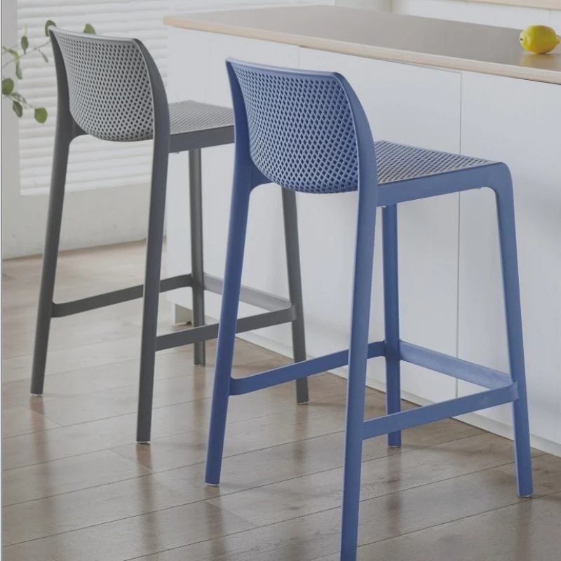 Modern Plastic Counter Height Chairs Nordic Designer Kitchen Island Seat Cafe Commercial Bar Stools Home Stackable Dining Stool