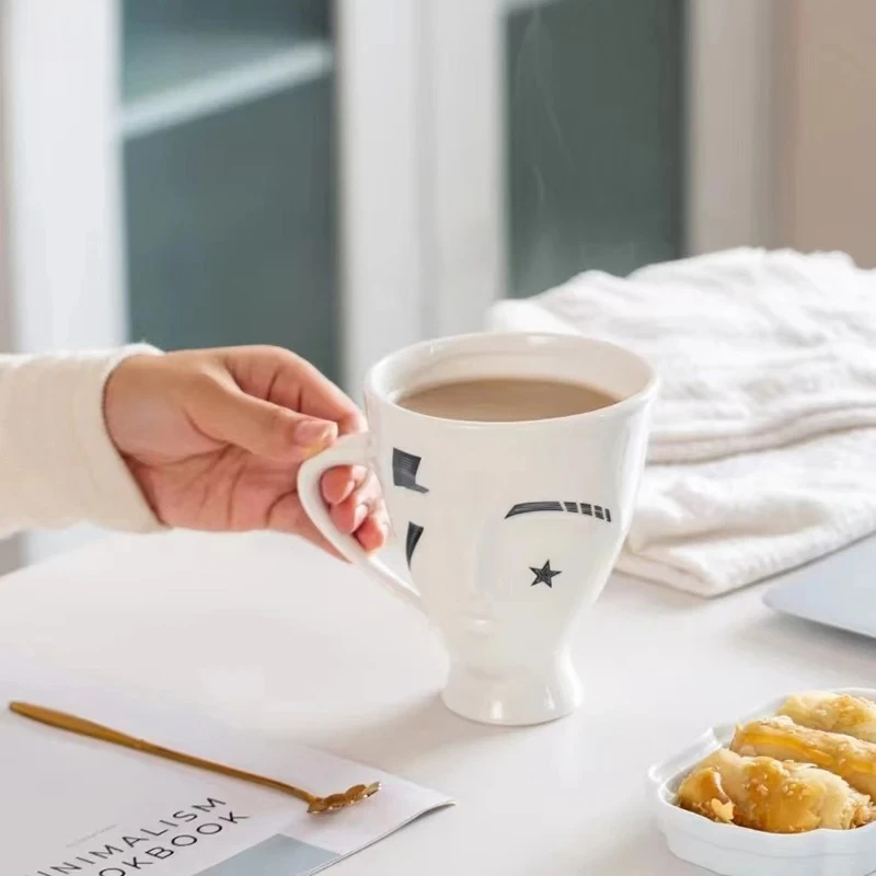 Abstract Human Face Ceramic Mugs Creative Cup Dining Table Coffee Mug Milk Cups Afternoon Tea Teacup Fruits Juice Container