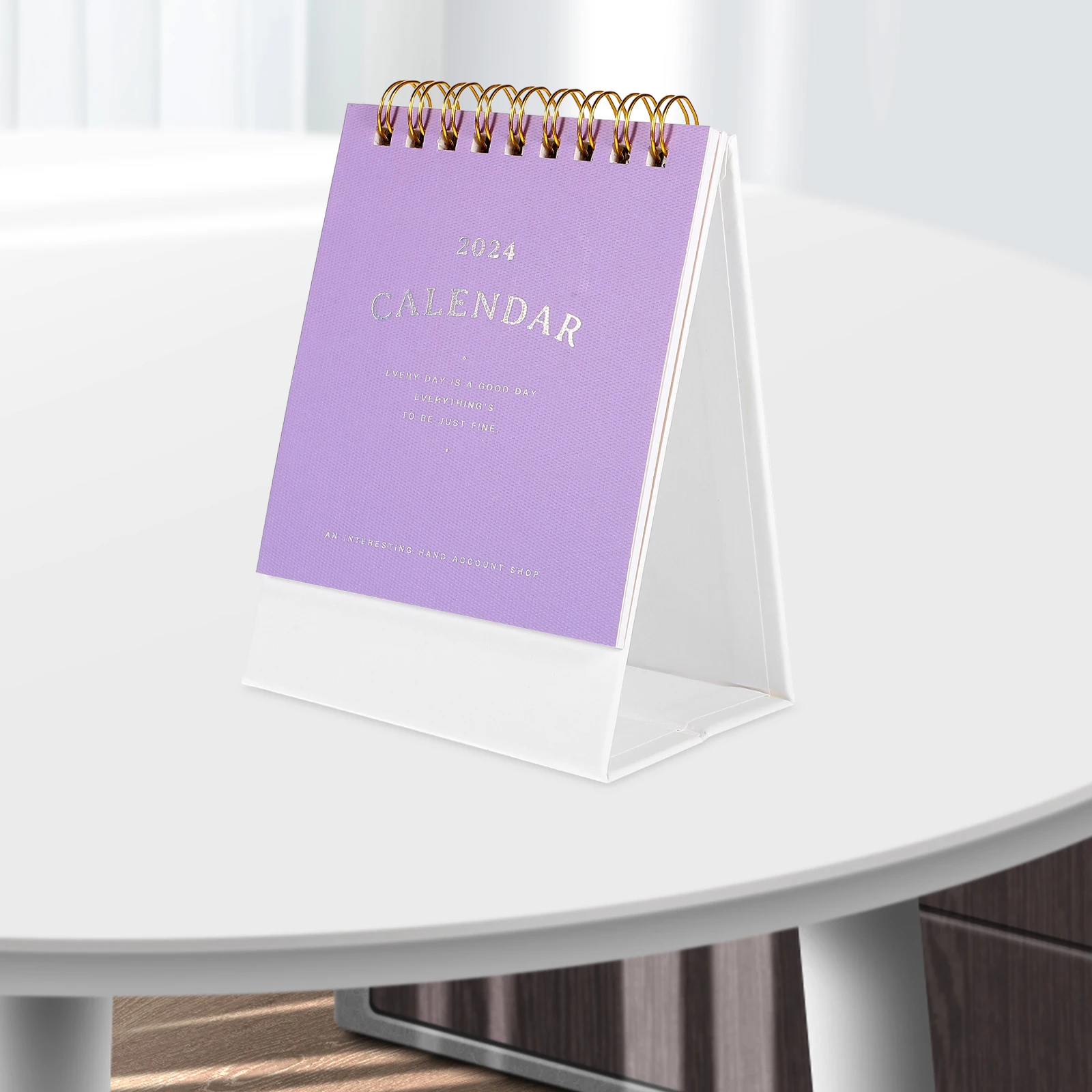 Desktop Calendar 2024 Thick Paper Simple Design Monthly Planner Home Office Decor Coil Binding Practical Tabletop Small