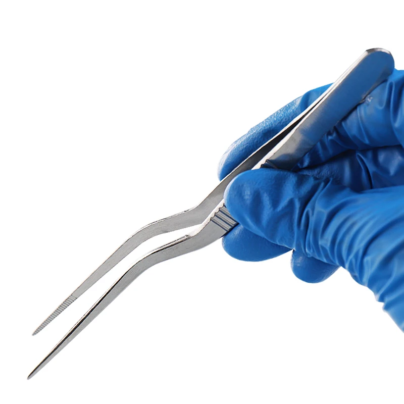 

Stainless steel gun-shaped tweezers tissue culture hydroponic tweezers inoculation equipment 14 16 20 cm