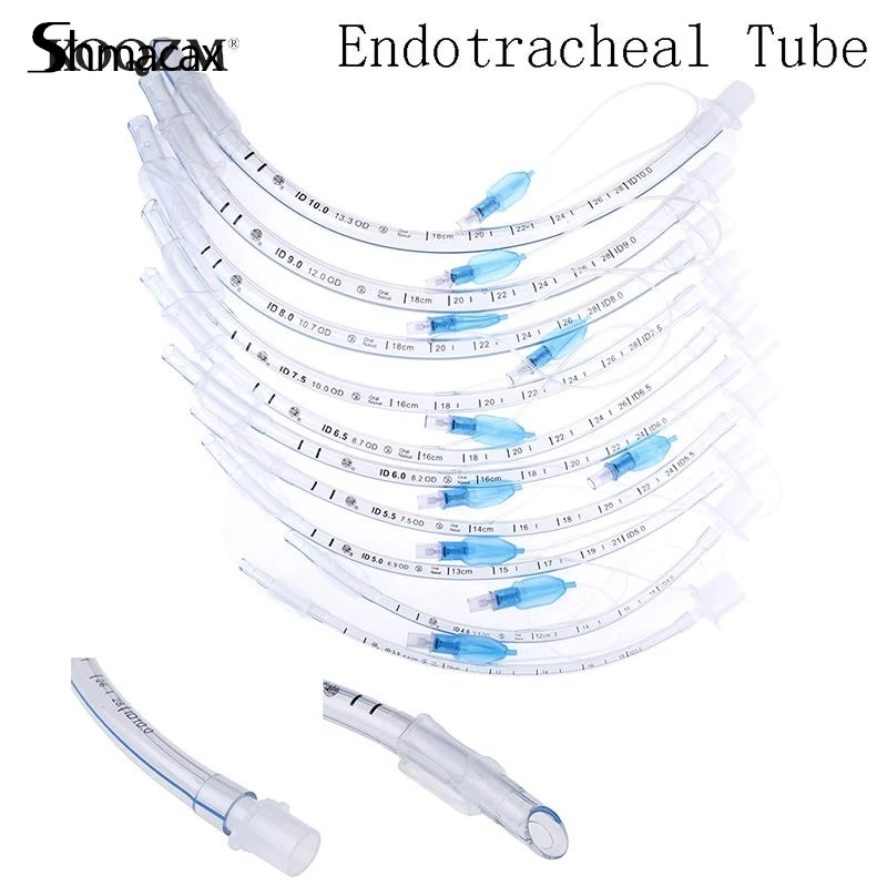 

4mm 5mm 6mm 5.5mm 6.5mm 7.5mm 8mm 1Pcs Disposable Sterile Cuff Endotracheal Intubation Endotracheal Tube Airway