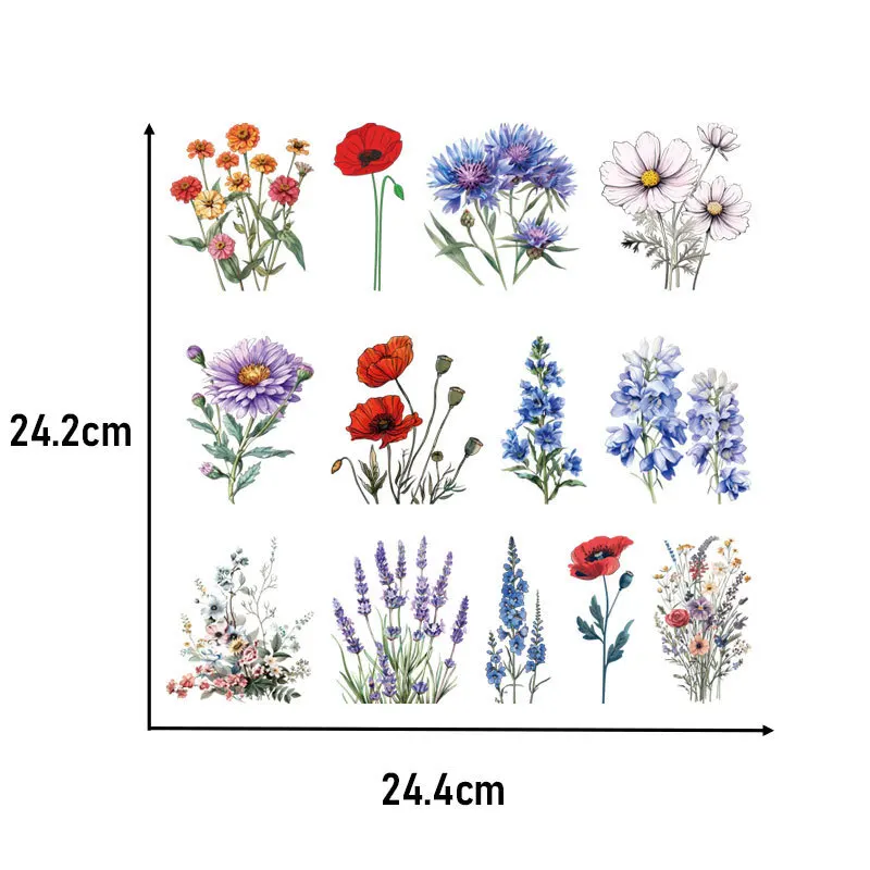 Beautiful Flower Heat Sticker On Clothes DIY Washable Iron On Transfer For Clothing Bag Colorful Patch On Clothes Hat Appliqued