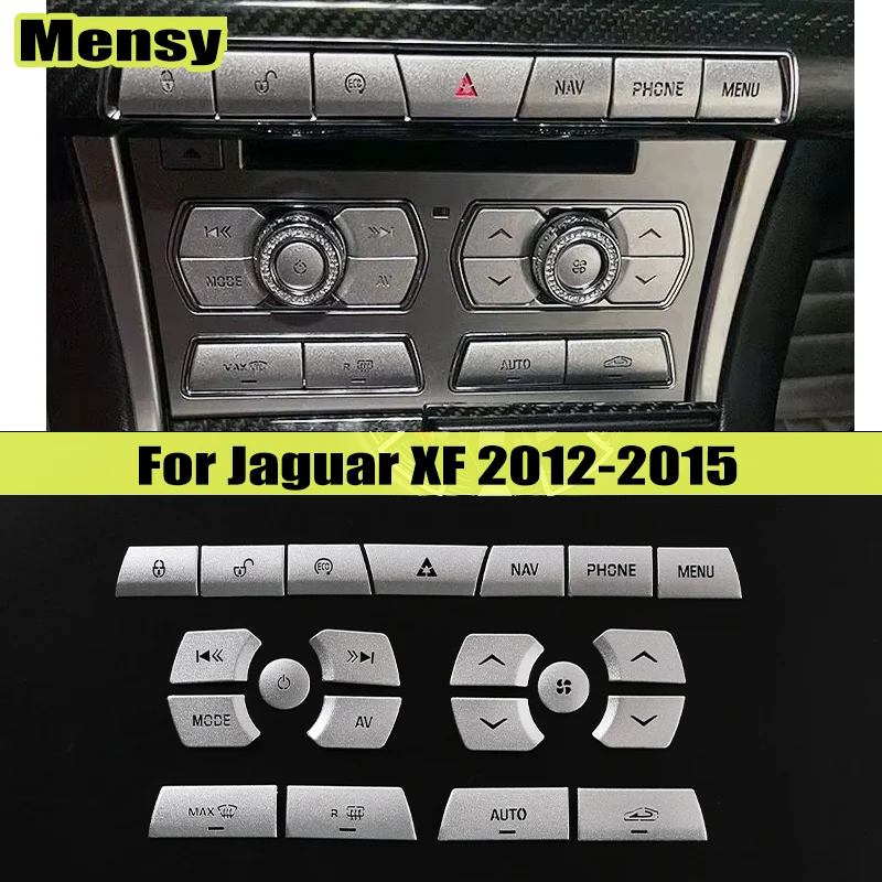 

For Jaguar XF 2012-2015 Aluminum Alloy Car Central Control Gear Shift Panel Buttons Covers Stickers Trim Interior Accessories
