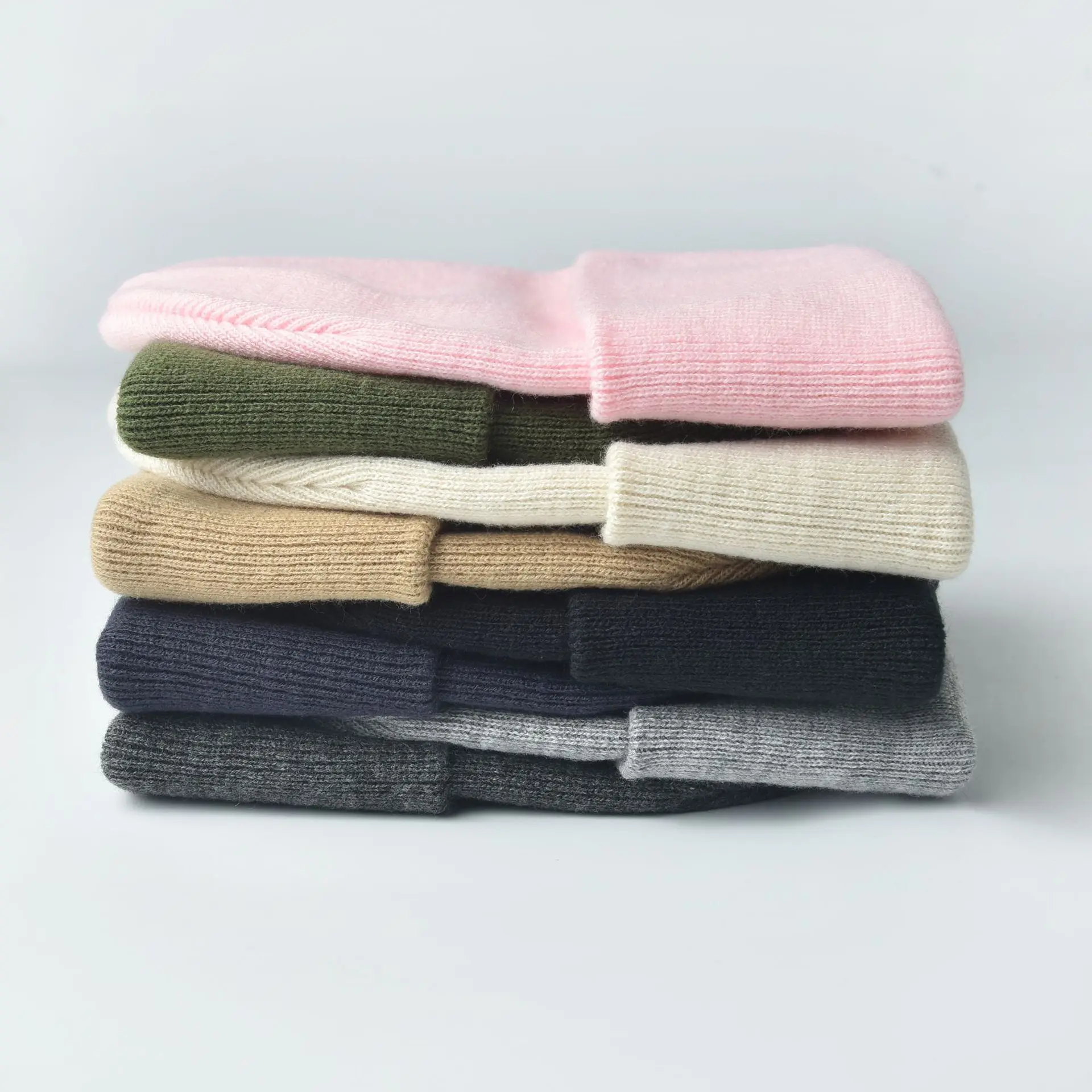 หมวกไหมพรมอะคริลิคสีพื้นสำหรับผู้ชายและผู้หญิง หมวกบีนนี่สำหรับฤดูหนาว วิ่งกลางแจ้ง เดินป่า กันลม อุ่น หมวกขนสัตว์ หมวกกันหนาว ผู้ชาย 4m878