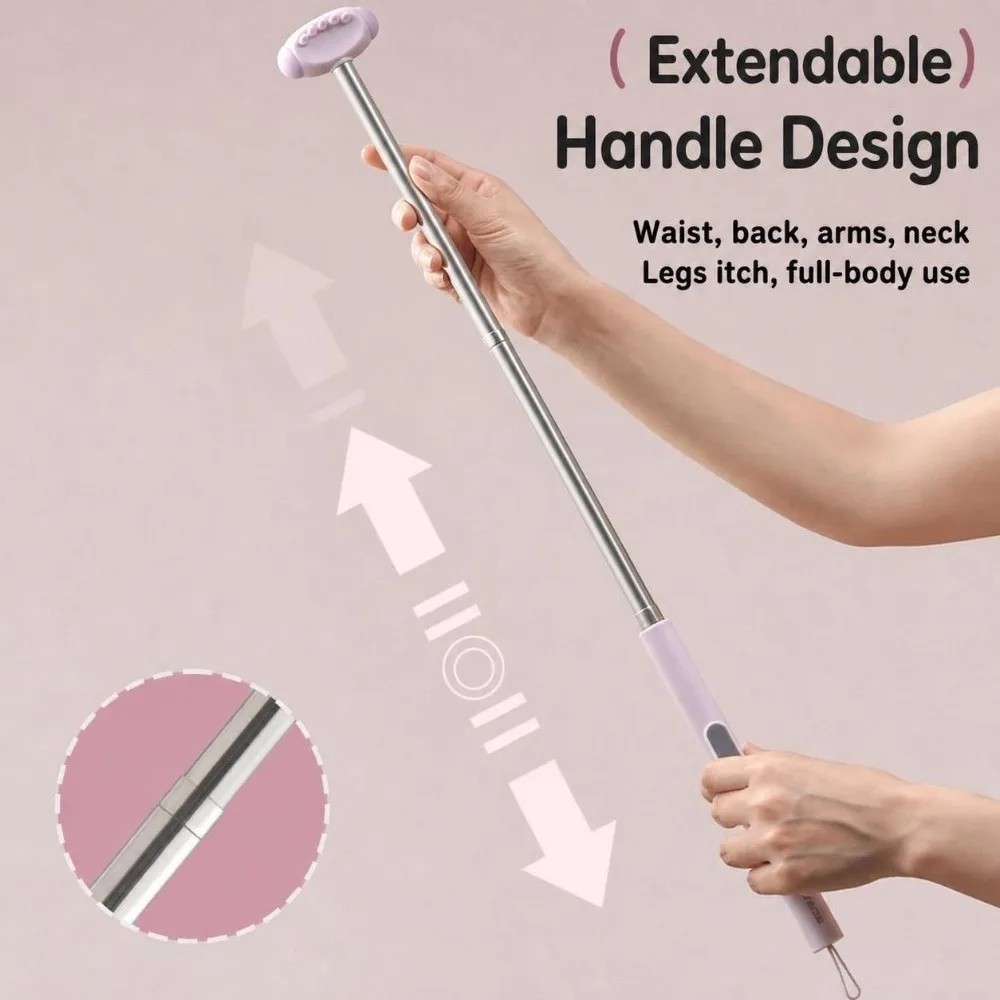 Durable Dual-Sided Back Scratcher Retractable Hanging Loop Back Massager 27-62.5cm Itch Relief Tool Back Neck Waist Arm