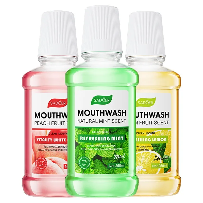 250ml พีช Mint มะนาวดึงน้ํามันน้ํายาบ้วนปากธรรมชาติ Breath Refresher Oral หยดสําหรับ Men & Women แอลกอฮอล์ฟรีเครื่องมือ Mouth Care