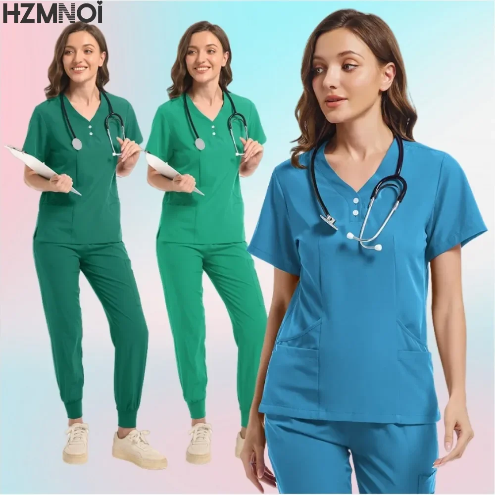 Gran oferta de ropa de trabajo clínico, uniforme de Hospital Unisex, venta al por mayor, pantalones superiores de enfermería, conjunto médico, uniformes quirúrgicos para mujer y hombre