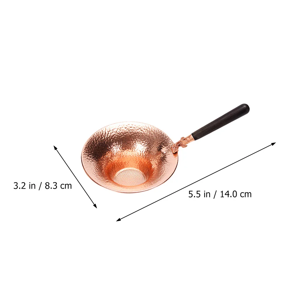 

Медный фильтр для чая, фильтр для заварки с ручкой, кунг-плодная часть, деревянные аксессуары, красивые подарки с рисунком рыбы, кухонный бар