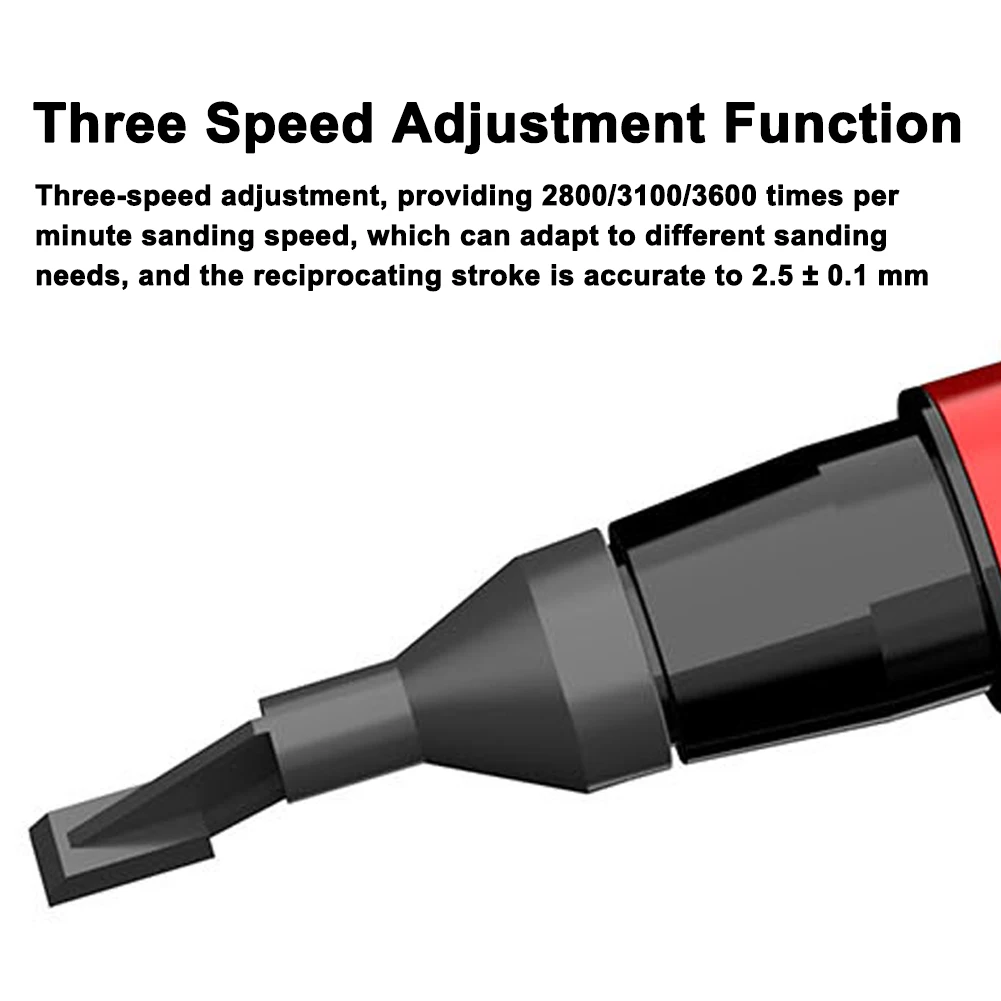 DSPIAE Reciprocating Electric Sanding Pen Model DIY Grinding&Polishing Machine 3-Speed Adjustable 10 Light Effects Adjustment
