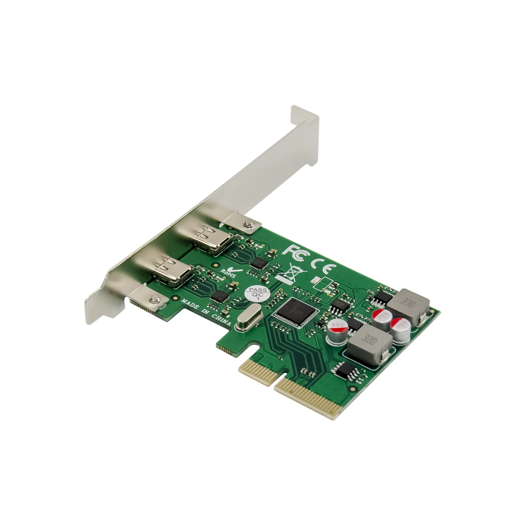 SUNWEIT ST631 PCI-E X4 2 Ports Type c Adapter Card PCI-E Express to USB 3.1 Type C Controller