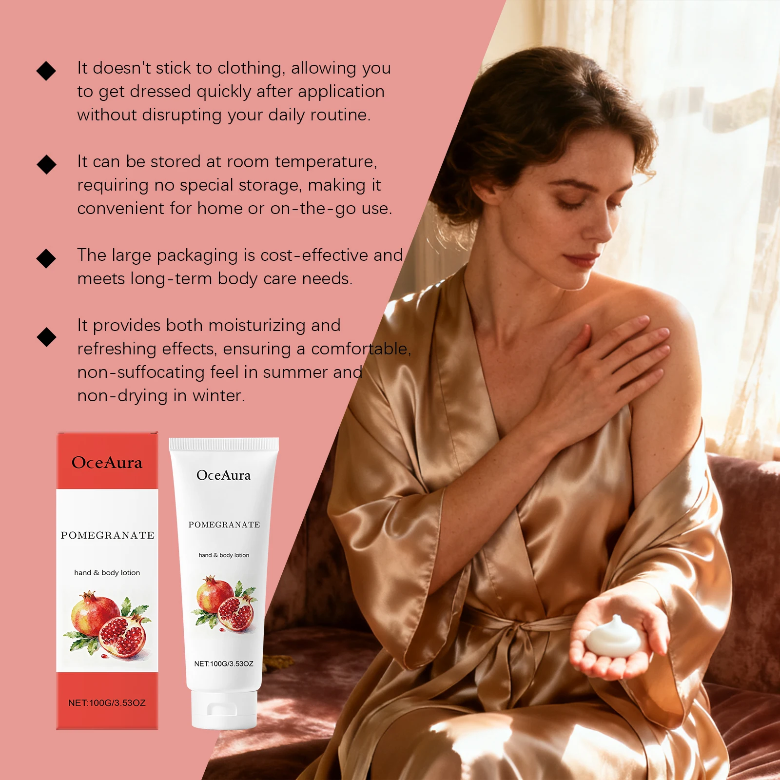 غسول الجسم بالرمان للبشرة الجافة، مرطب مغذي عميق، كريم العناية بالبشرة الشتوي، كريم ترطيب وتنعيم يدوم طويلاً