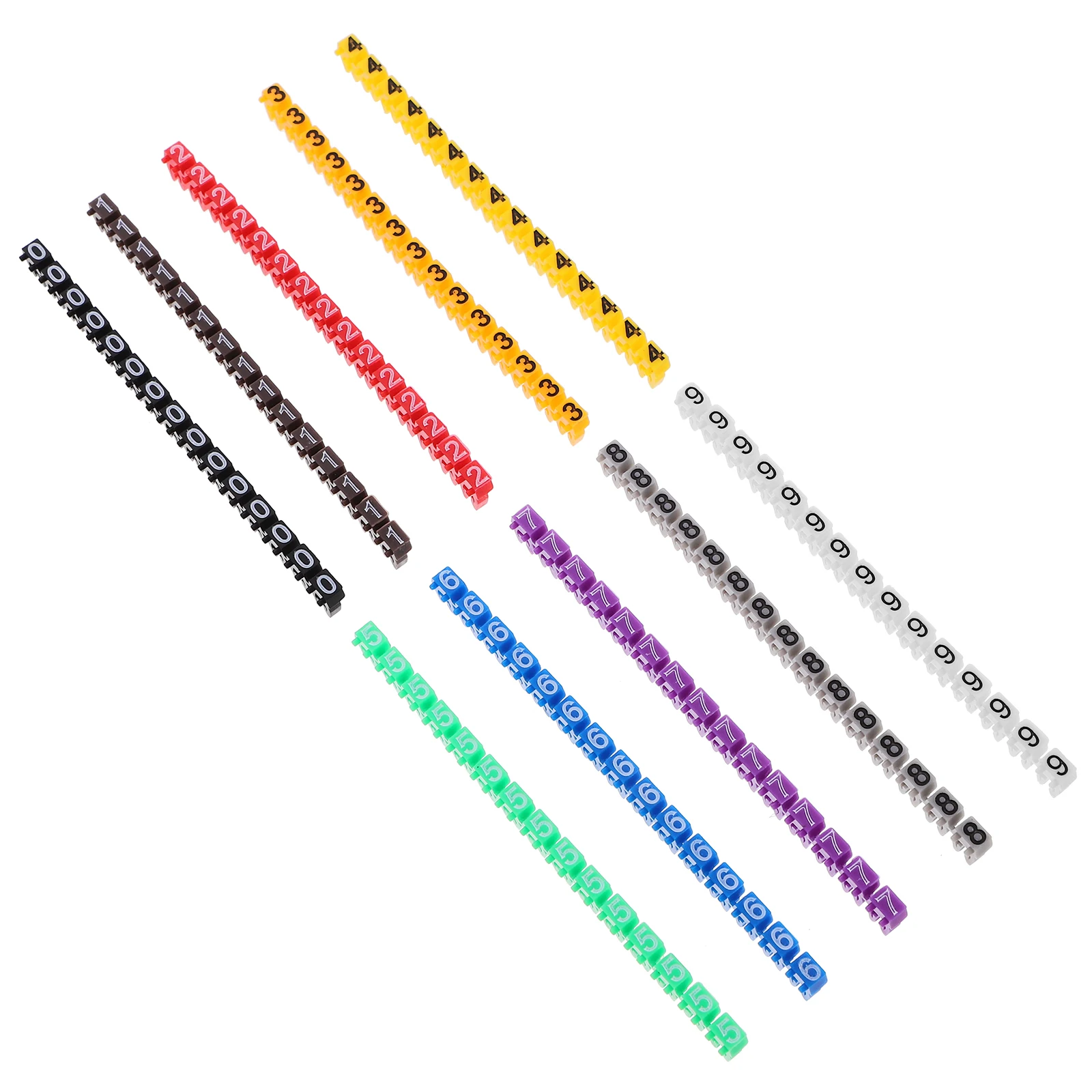 

150 Pcs Digital Number Tube Labels for Cables Electric Wire Electronic Identification Tags Plastic