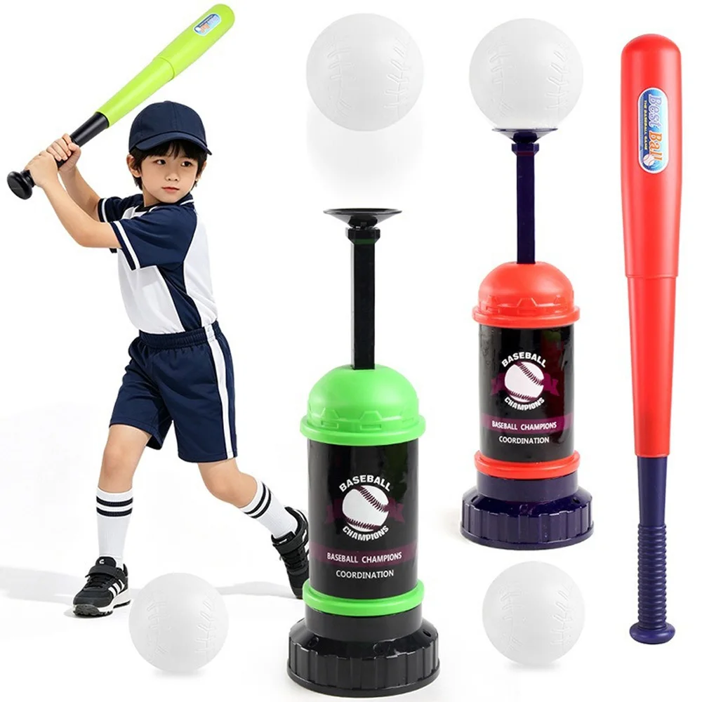 Manual Baseball Pitching Machine Toy Ball Launcher Set for Kids Indoor Outdoor Backyard Practice Game AC271