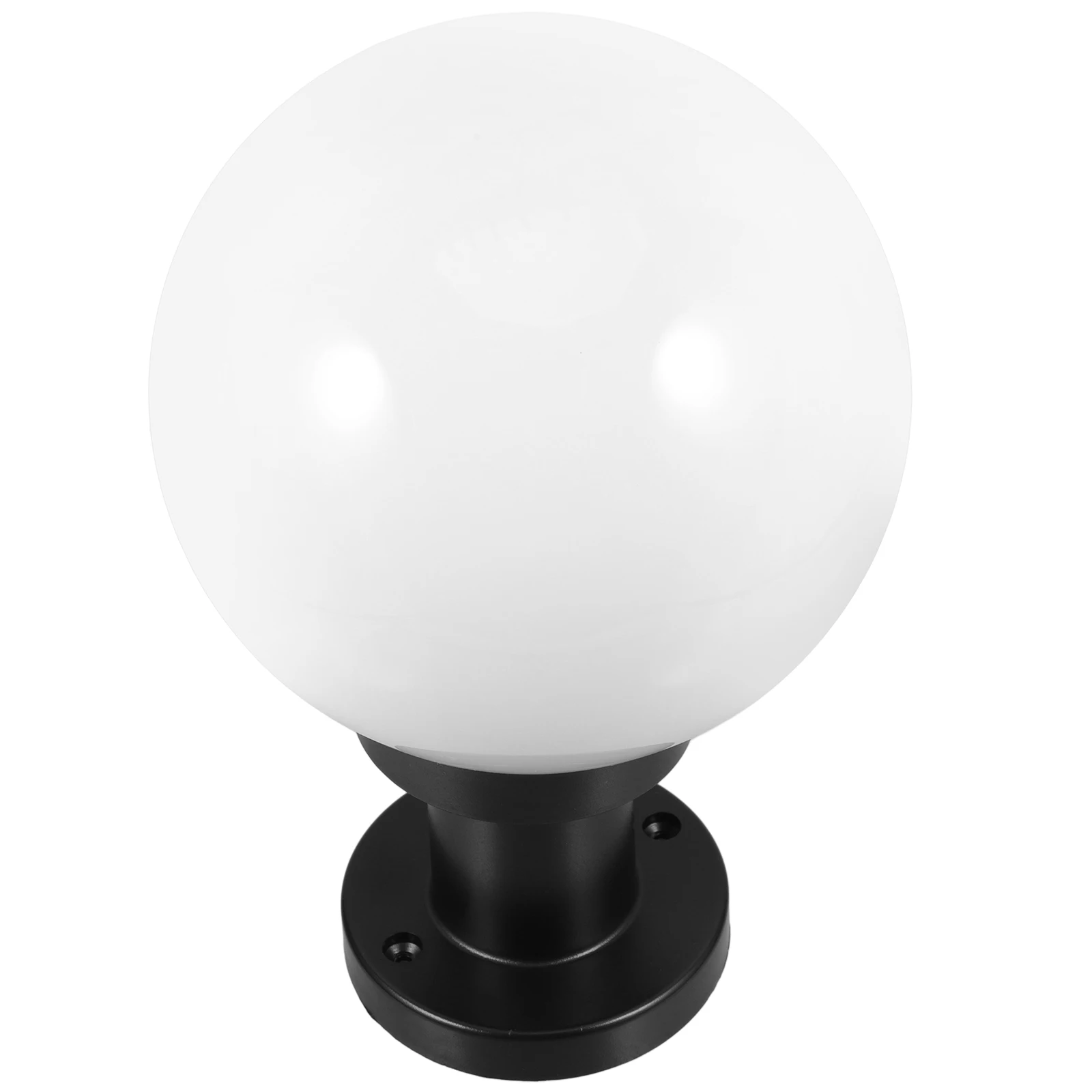 

15/20cm Round Ball Outdoor Post Light Deck Patio Column Light Acrylic Replacement Lampshade & Round Base Without Light Source