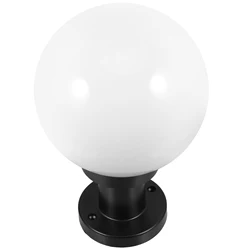 15/20cm Round Outdoor Post Light Deck Patio Column Light Acrylic Replacement Lampshade & Round Base Without Light Source