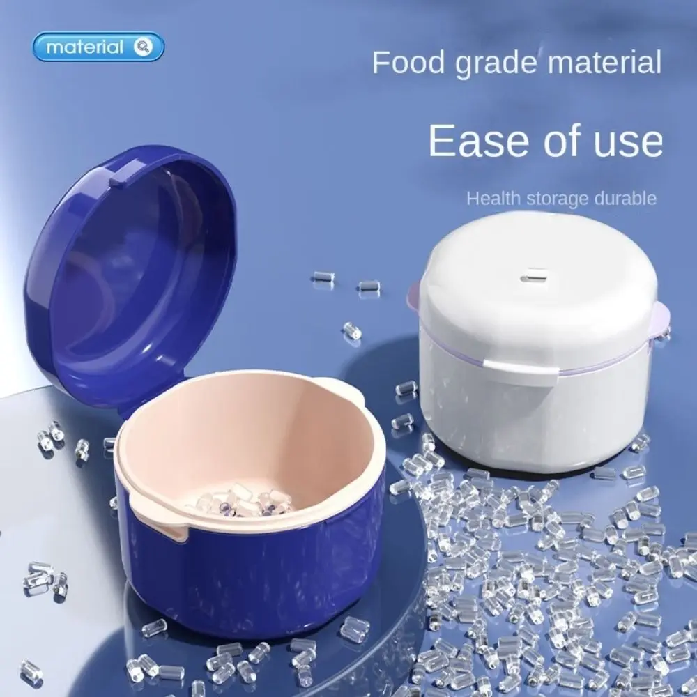 

Double Layer Oral Care Mouthguard Container Teeth Braces Dental Storage Case Cleaning Box Denture Box False Teeth Bath Case
