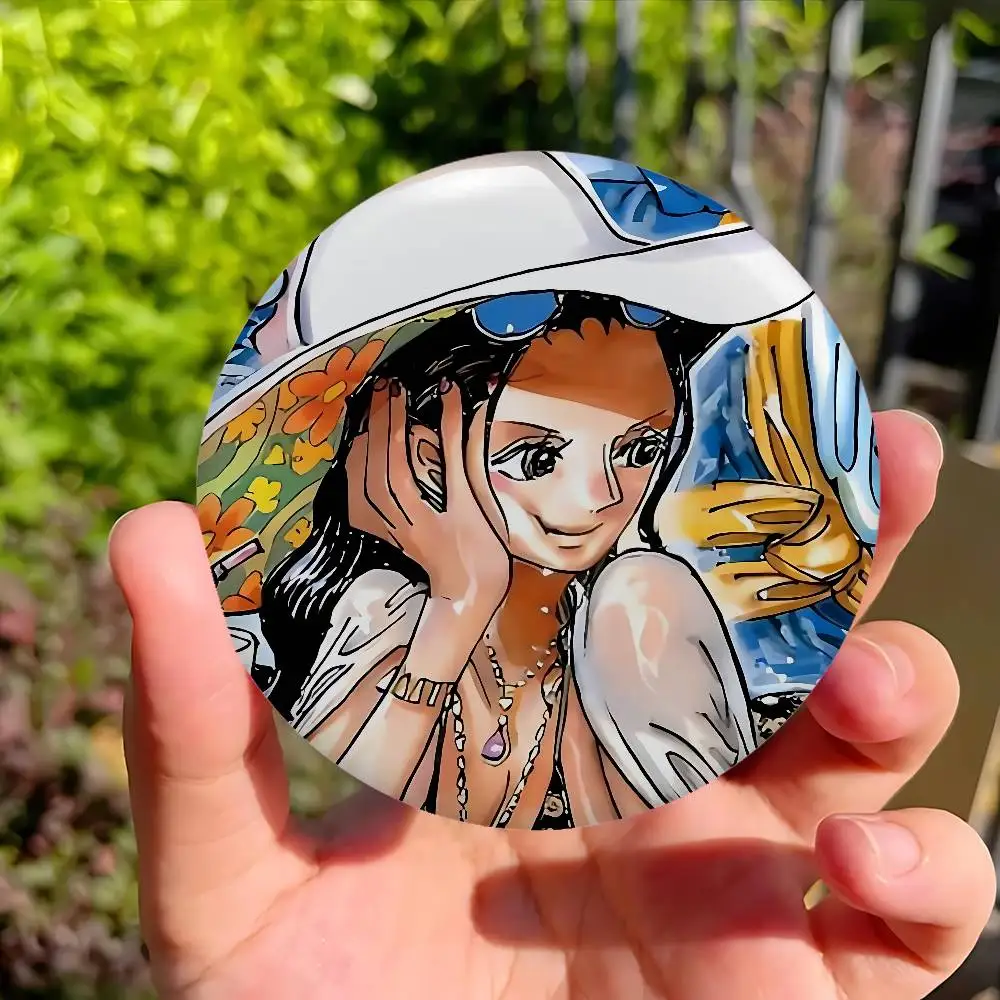 One Piece Nico Robin Badges Round Brooch Cute Cartoon Idol Cosplay Badges DIY Backpack Clothing Jewelry Pins - view 5