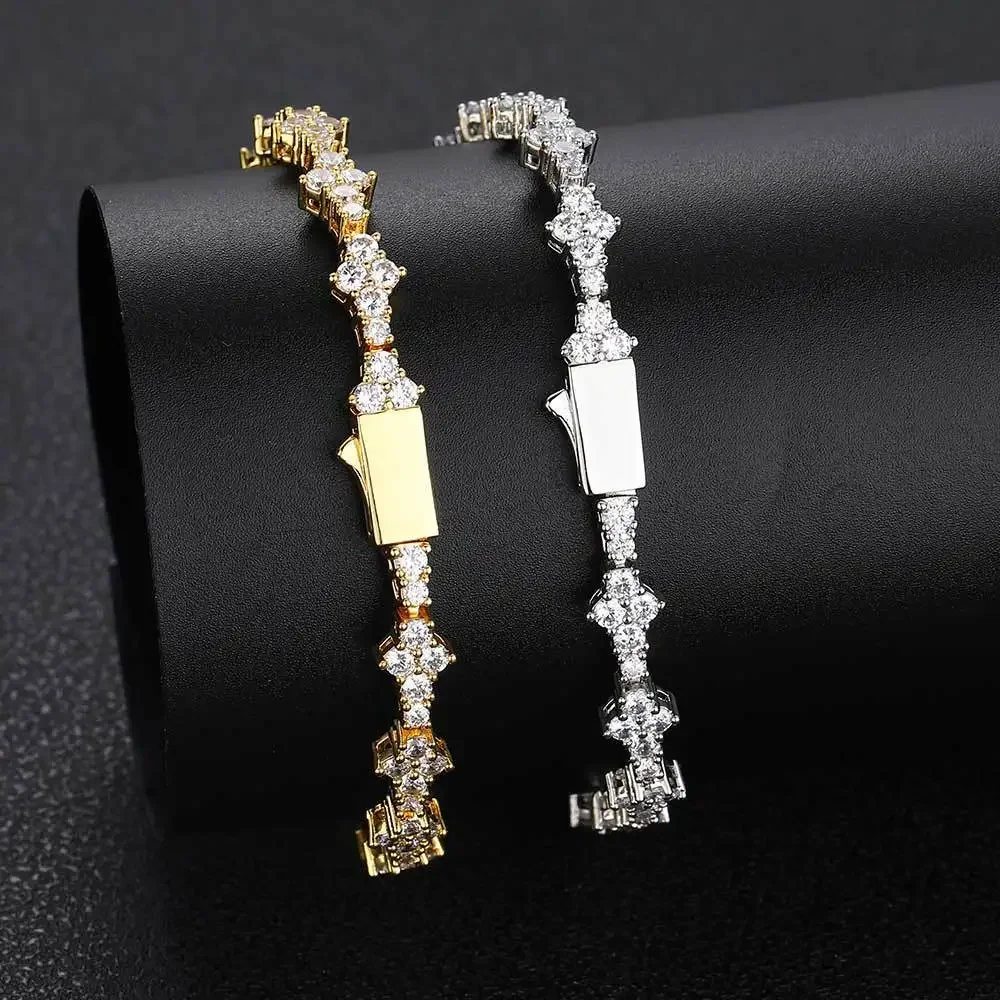 Iced Out Cubic Zirconia Tennis Bracelet Layering Bracelets Trendy Stuff for Men Women